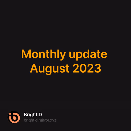 Monthly update August 2023