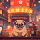 Pug in Lunar New Year