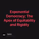 Exponential Democracy The Apex of Equitability and Rigidity