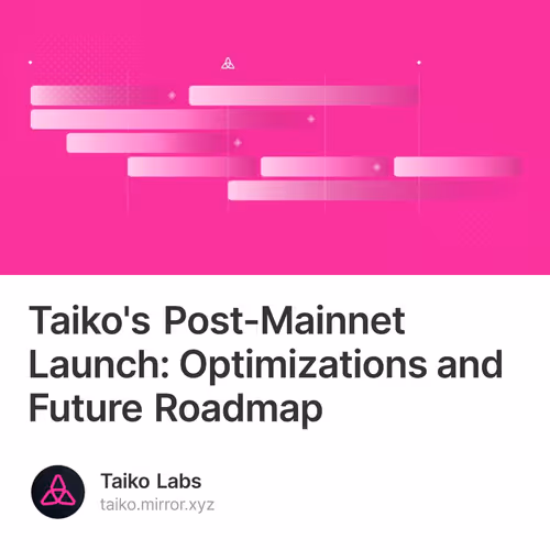 Taiko's Post-Mainnet Launch: Optimizations and Future Roadmap 5