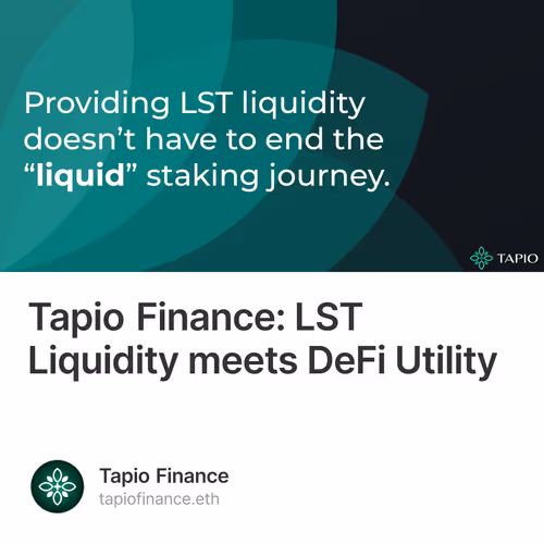 Tapio Finance: LST Liquidity meets DeFi Utility 5