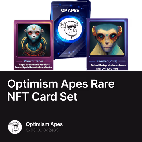 Optimism Apes Rare NFT Card Set