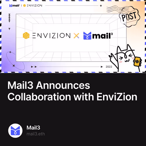 Mail3 Announces Collaboration with EnviZion 347/500