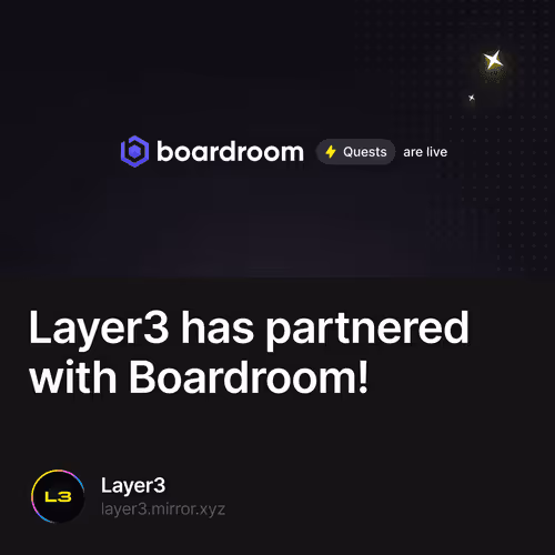 Layer3 has partnered with Boardroom! 83/500
