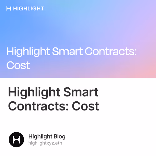 Highlight Smart Contracts: Cost 79/500