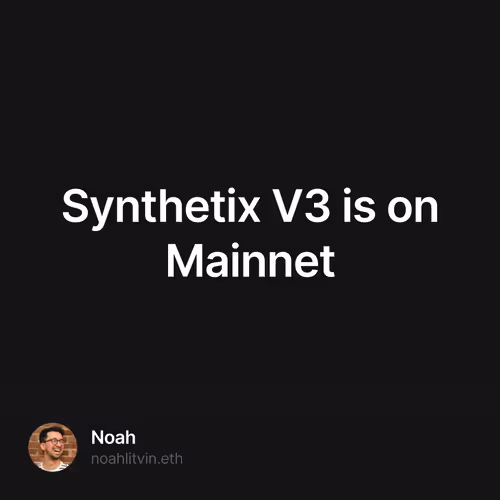 Synthetix V3 is on Mainnet 40/500