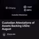 Custodian Attestations of Assets Backing USDe: August