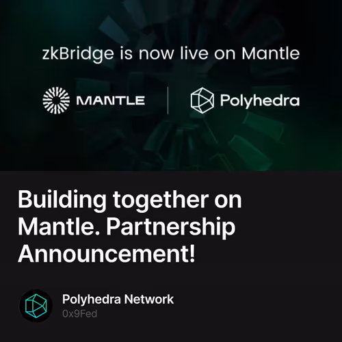 Building together on Mantle. Partnership Announcement! 1/500