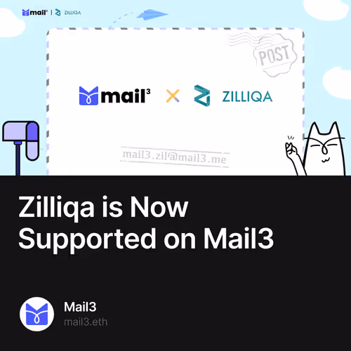 Zilliqa is Now Supported on Mail3 305/500