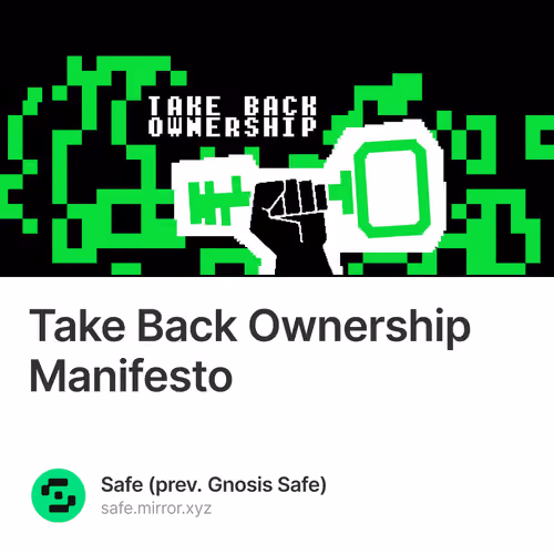 Take Back Ownership Manifesto 8976/10000