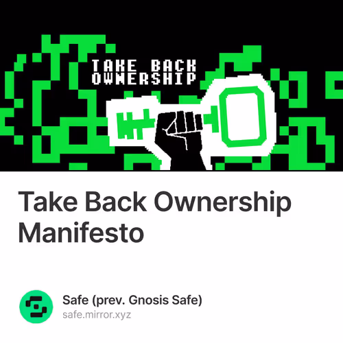 Take Back Ownership Manifesto 283/10000