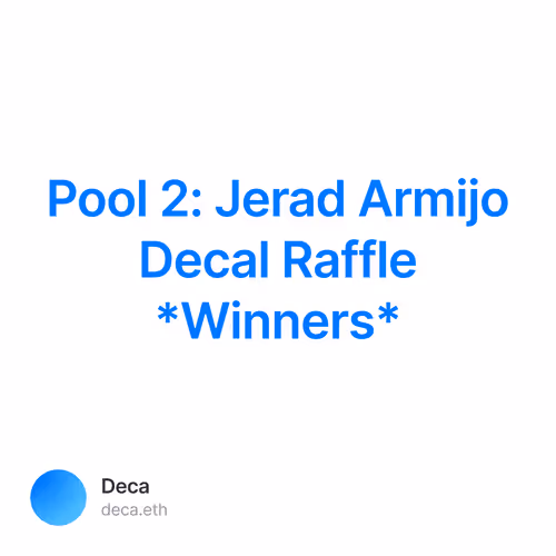 Pool 2: Jerad Armijo Decal Raffle *Winners*