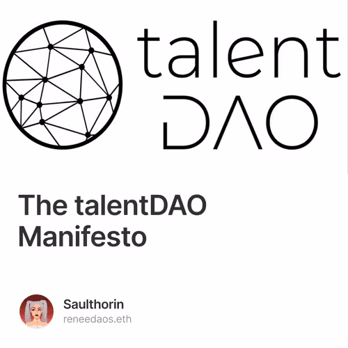 The talentDAO Manifesto