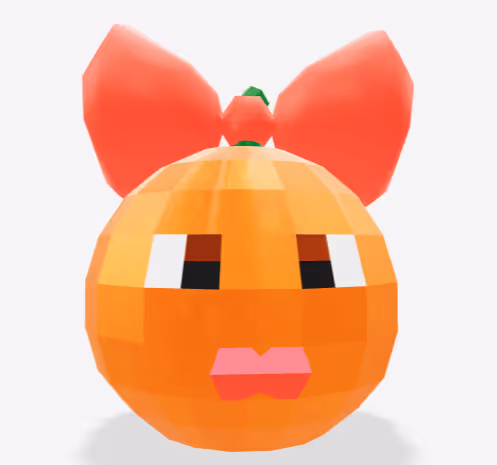 Low Poly CK Red Bow Pumpkin