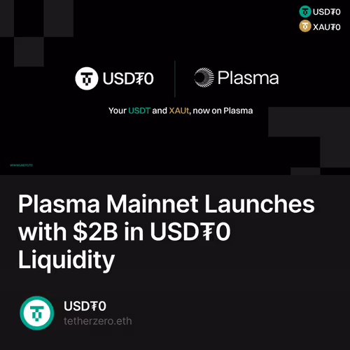 Plasma Mainnet Launches with $2B in USD₮0 Liquidity