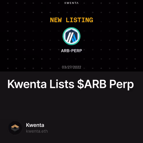 Kwenta Lists $ARB Perp 125/500