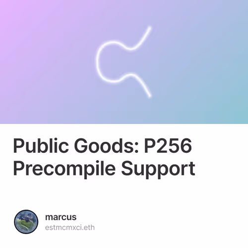 Public Goods: P256 Precompile Support  1