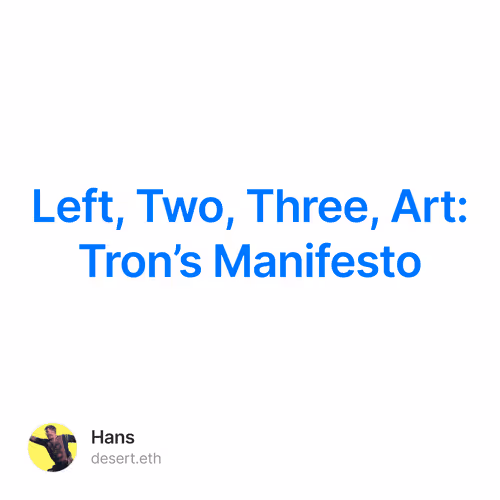 Left Two Three Art Trons Manifesto