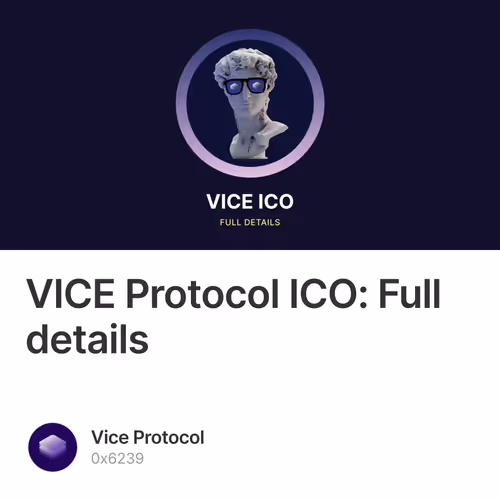VICE Protocol ICO: Full details 33/500