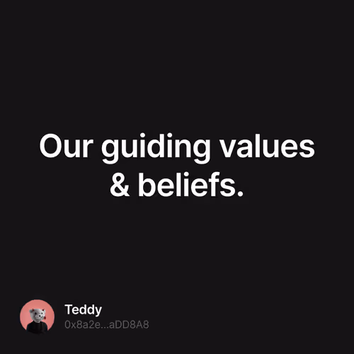 Our guiding values & beliefs. 23/500