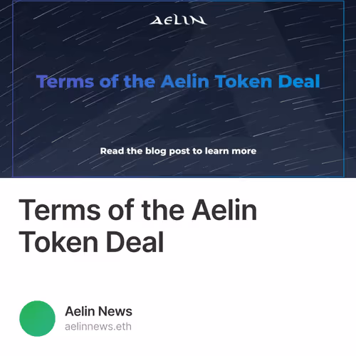 Terms of the Aelin Token Deal