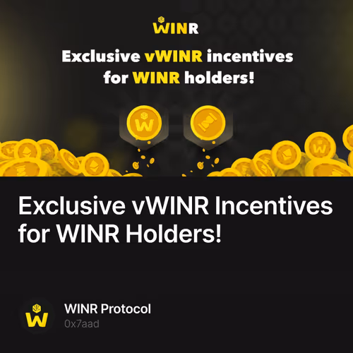 Exclusive vWINR Incentives for WINR Holders! 11/500