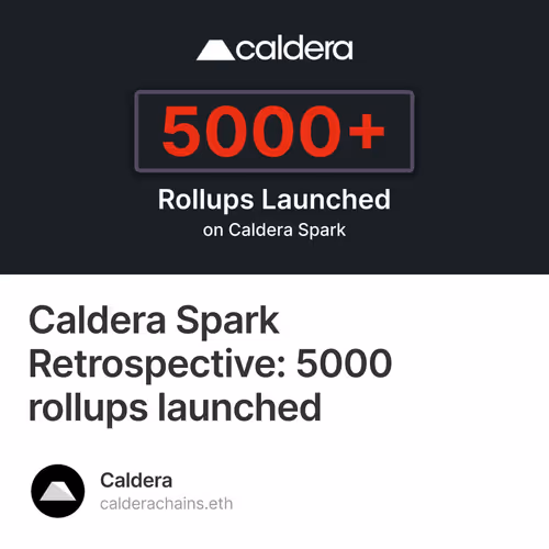 Caldera Spark Retrospective: 5000 rollups launched 143/500