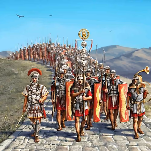 roman-legion-army-foot-soldiers-carrying-a-banner