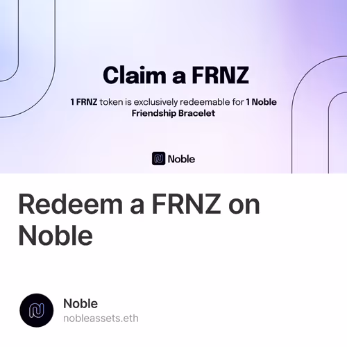 Redeem a FRNZ on Noble 5/500