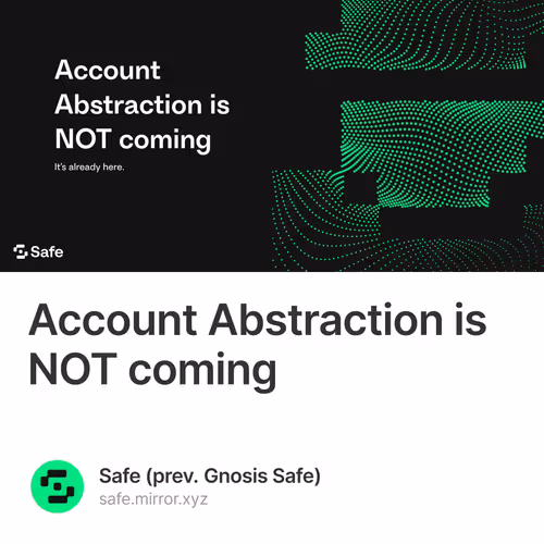 Account Abstraction is NOT coming 403/500
