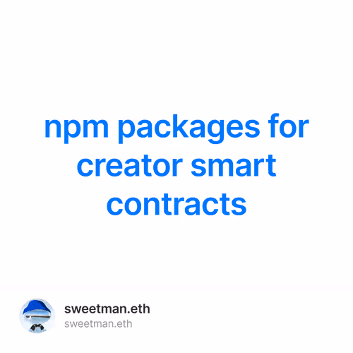 npm packages for creator smart contracts