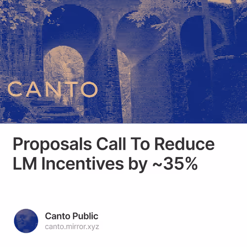 Proposals Call To Reduce LM Incentives by ~35% 24/500