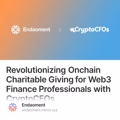 Revolutionizing Onchain Charitable Giving for Web3 Finance Professionals with CryptoCFOs