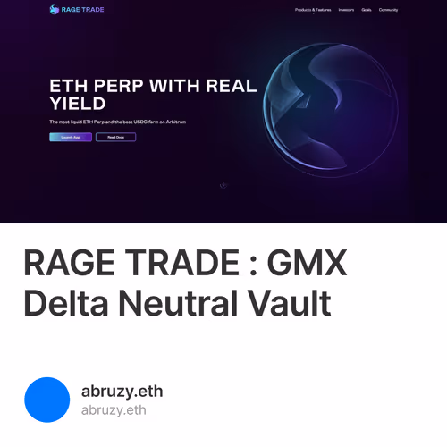 RAGE TRADE : GMX Delta Neutral Vault 1/500