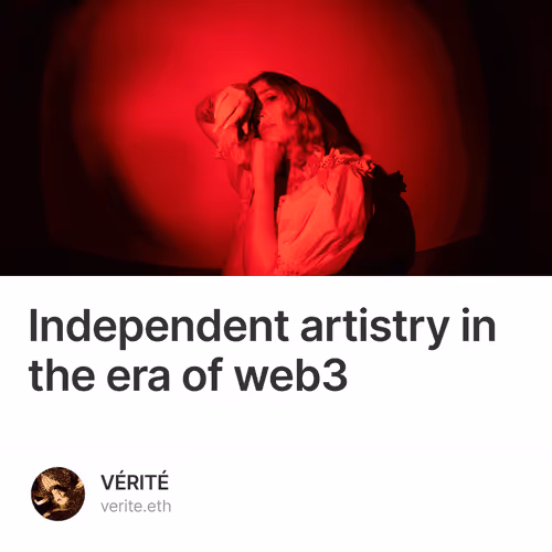 Independent artistry in the era of web3