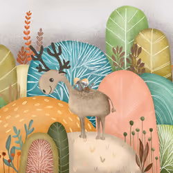 Deer and mushroom
