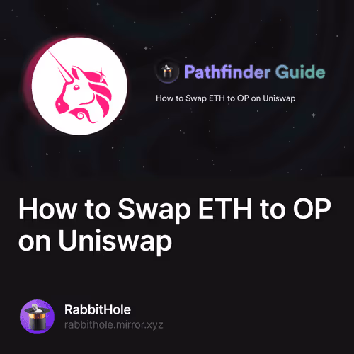How to Swap ETH to OP on Uniswap 24/500