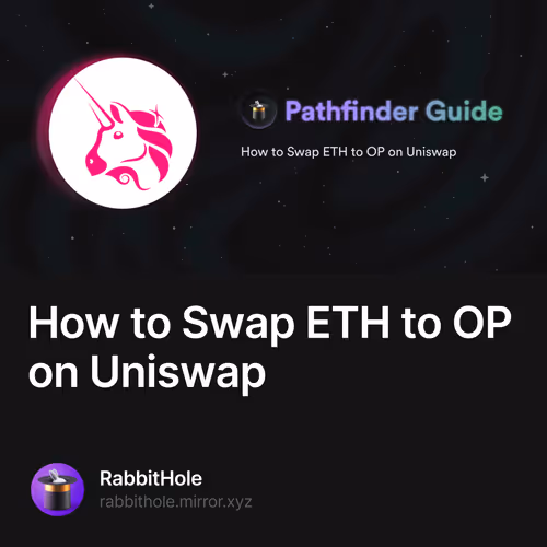 How to Swap ETH to OP on Uniswap 145/500