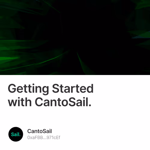 Getting Started with CantoSail. 316/500