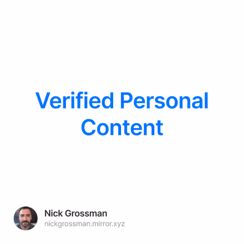 Verified Personal Content