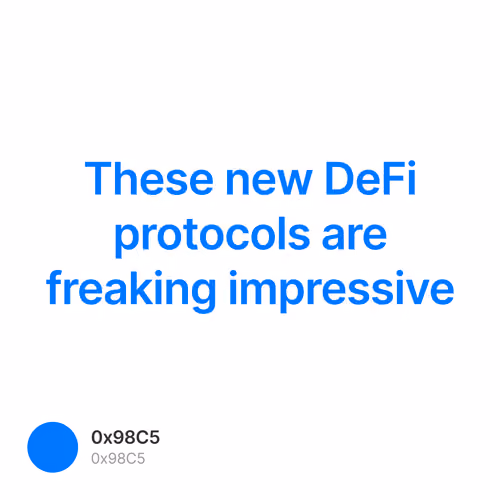 These new DeFi protocols are freaking impressive 1/500