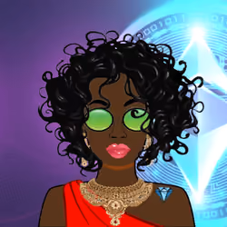 Cryto African Woman #17 :   ethereum NFT women Azuki Rare Bored Ape black Meta  Rare Women accessories Red one Art Sunglasses NFT Diament