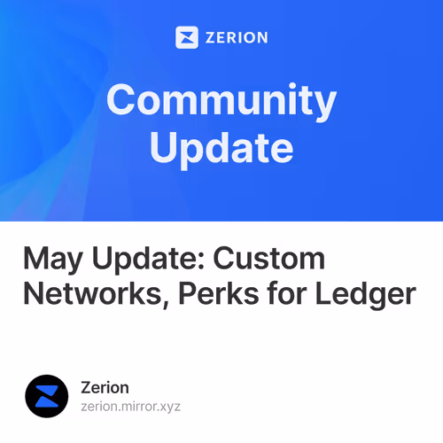 May Update: Custom Networks, Perks for Ledger 1186/2000