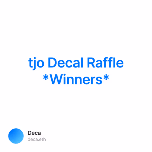 tjo Decal Raffle *Winners* 9/500