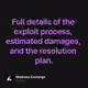 Full details of the exploit process, estimated damages, and the resolution plan.