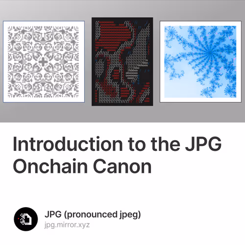 Introduction to the JPG Onchain Canon  13/500