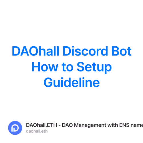 DAOhall Discord Bot How to Setup Guideline 1/500