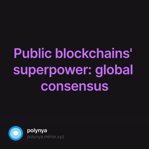 Public blockchains' superpower: global consensus 26