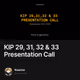 KIP 29 31 32 & 33 Presentation Call