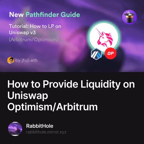 How to Provide Liquidity on Uniswap OptimismArbitrum V2